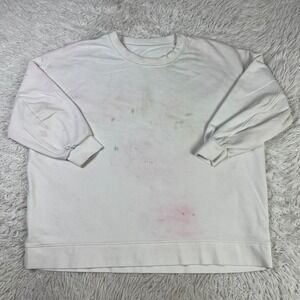 Lululemon Sweater Womens 2XL White Splatter Perfectly Oversized Crew Sweatshirt